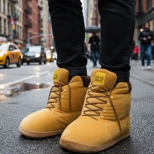 Tim’s New York Oversized Plush Slippers TIMS: Plush House Slippers (Buttas)